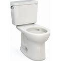 TOTO CST775CEFG11 Drake 2-Piece 1.28GPF Rounded Toilet Colonial White, Toilets & Bidets