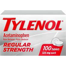 Tylenol Regular Strength Acetaminophen 325Mg Tablets, Pain Reliever And Reduce Fever, 100 Ea