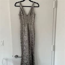 Dress The Population Dresses | Dress The Population Harper Sequin Dress In Platinum Size S | Color: Gray/Silver | Size: S