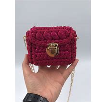 Small Metallic Bag/Handmade Bag/Hand Woven Bag/Crochet Bag/Knitted Bag/Designer Bag/Luxury Bag/Shoulder Bag/Women's Bag/Peronalized Gifts