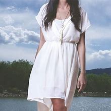 Forever 21 Dresses | Ivory High Low Dress | Color: White/Silver | Size: S