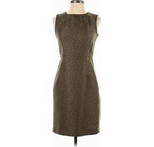 Ann Taylor LOFT Casual Dress - Sheath: Brown Leopard Print Dresses - Women's Size 0