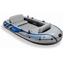 Intex Excursion 4 Inflatable Raft/Fishing Boat Set With 2 Oars(Open Box)(2 Pack)
