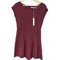Lc Lauren Conrad Dresses | Holiday Christmas Burgundy Red Lc Lauren Conrad Romper Short Pleated One Piece | Color: Purple/Red | Size: 2
