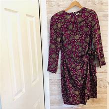 Liz Claiborne Dresses | Vintage Belted Paisley Sheath Long Sleeve Dress | Color: Black/Purple | Size: 6