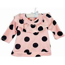 Tucker + Tate Dresses | Tucker Tate Pink Black Baby Girl Polka Dot Ruffle Dress Long Sleeved 3m 3 Months | Color: Black/Pink | Size: 3Mb