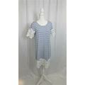 Tommy Hilfiger Blue And White Stripe Lace Short Sleeve Dress L