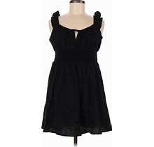 Old Navy Casual Dress Ruffles Sleeveless: Black Solid Dresses - Women's Size Medium Petite