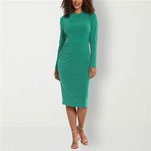 London Style Long Sleeve Sheath Dress | Green | Womens 18 | Dresses Sheath Dresses
