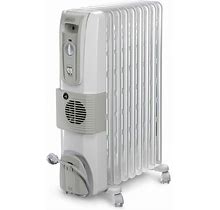 Delonghi 12 Fin Oil Filled Radiator Room Heater With Fan (White, 3000
