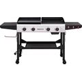 Royal Gourmet 4-Burner Portable Flat Top Gas Grill And Griddle Combo Grill With Folding Legs, Black & Silver