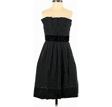 BCBGMAXAZRIA Cocktail Dress - A-Line: Black Grid Dresses - Women's Size 0