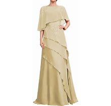 Mother Of The Bride Dresses Chiffon Formal Evening Gowns Beaded Mother Of The Groom Dresses Long Champagne US14