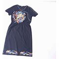 Oriental DRAGON Print Dress, 80S, 90S, Vintage, Short Sleeve Summer, Hawaiian Day Dress Size M Medium