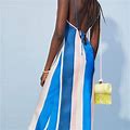 H&M Dresses | New Lemlem X H&M Slip Dress Midi L Multicolor | Color: Blue/Cream | Size: L
