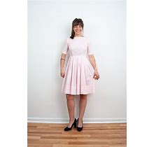Vintage 60S Pink And White Striped Tea Dress