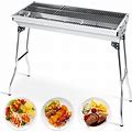 Uten Portable Charcoal Grill, Stainless Steel Folding BBQ Grill And Smoker, Barbecue Grill For Outdoor Cooking Camping Hiking Picnics Garden Beach