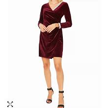 Msk Dresses | Petite Rhinestone-Trim Velvet Sheath Dress Euc Size Pxl | Color: Red | Size: Xlp