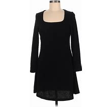 Old Navy Casual Dress - Mini Square Long Sleeves: Black Print Dresses - Women's Size Medium Petite