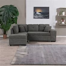 Gray Sectional - Latitude Run® Chyleen 2 - Piece Upholstered Sectional Chenille | 34.2 H X 87.7 W X 54.1 D In | Wayfair