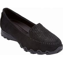 Extra Wide Width Women's The Jancis Slip On Flat By Comfortview In Black (Size 10 WW)