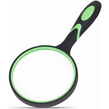 JORCEDI Large Magnifying Glass 100mm 4X Handheld Reading Magnifier For Seniors & Kids For Reading Science Insect Hobby