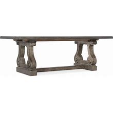 Hooker Furniture 5820-75200 Woodlands 92" To 136" Long Elegant Traditional Dining Table - Includes (2) 22" Leaves Heathered Lambswool Indoor Furniture