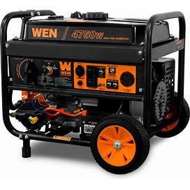 WEN, Dual Fuel Gasoline Propane Generator, Wheel Kit, Surge Watts 4750 Rated Watts 3800 Voltage 120/240 Model DF475T