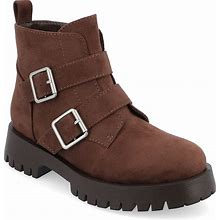 Journee Collection Maebry Combat Boot | Women's | Dark Brown | Size 6.5 | Boots | Platform