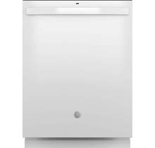 GE - Top Control Built In Dishwasher With Sanitize Cycle And Dry Boost, 52 Dba - White