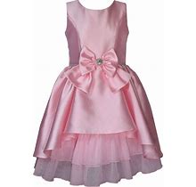 Bonnie Jean Big Girls Sleeveless Princess Seam Mikado Dress - Pink - Size 7