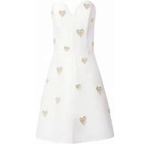 Carolina Herrera Women's Faux Pearl-Embellished Heart Dress - White - Size 12
