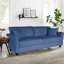 Linen Fabric Three-Seat Sofa With Removable Cushion - 85"Wx31"Dx34"H
