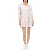 TRUE CRAFT Long Sleeve Shirt Dress, Pink, Medium
