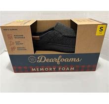 New - Dearfoams Men's Memory Foam Slippers Indoor / Outdoor 2022 Black Sz S 7-8