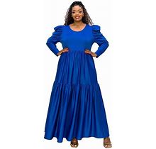 Plus Size Isabel Tiered Maxi Dress, Women's, Size: 2XL, Brt Blue