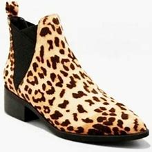 A Day Women's Krista Pointed Leopard Chelsea Bootie-Brown-Size