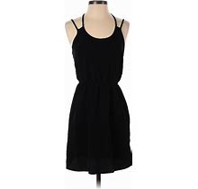 One Clothing Casual Dress - Mini Scoop Neck Sleeveless: Black Print Dresses - Women's Size Small