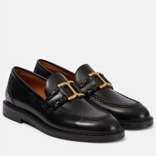 Chloé, Marcie Leather Loafers, Women, Black, US 6, Flat Shoes
