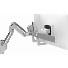 Ergotron - HX Dual Monitor Arm, VESA Wall Mount - For 2 Monitors Up To 32 Inches, 5 To 17.5 Lbs Each - Polished Aluminum