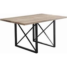 Homeroots Dark Taupe Black Hollow Core Particle Board Metal Dining Table