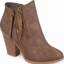 Journee Collection Vally Women's Ankle Boots, Girl's, Size: 7 Medium, Med Brown