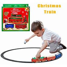 Set Christmas Christmas Train Train Toy Rail Track 216cm Electric Circumference Car Electric Realistic Battery-Powered Education Yutnsbel