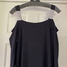 Msk Dresses | Party Dress With Sequins And Cold Shoulder Detail | Color: Black | Size: 12