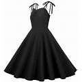 Black And Friday Clearance Items Under $5 Asdoklhq Womens Plus Size Clearance Dresses,Women's 1950S Retro Dress Short Sleeve Vintage Swing Dress
