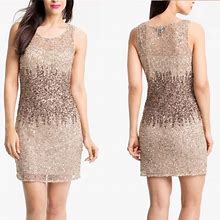 Adrianna Papell Dresses | Adrianna Papell Ombr Sequins Dress | Color: Brown/Gold | Size: Various
