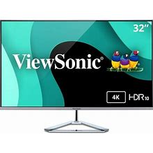Viewsonic VX3276-4K-MHD 32 Inch 4K UHD Monitor With Ultra-Thin Bezels HDR10 HDMI And Displayport For Home And Office