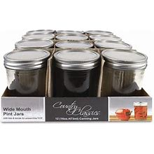 16 Oz. Wide Mouth Glass Canning Jar (2 Packs Of 12)
