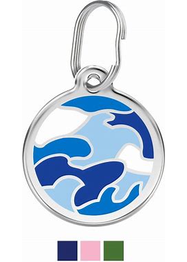 Red Dingo Camouflage Stainless Steel Personalized Dog & Cat ID Tag, Blue, Small