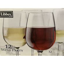 Libbey Set Of 12 Stem Wine Glasses Short Stem 10Oz Clear